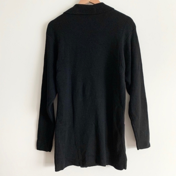 Vintage Ellen Tracy Black Double Breasted Cardigan - Picture 7 of 10